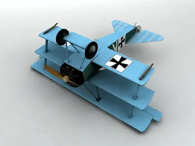 Fokker DR-1 Triplane Low-poly 3D model