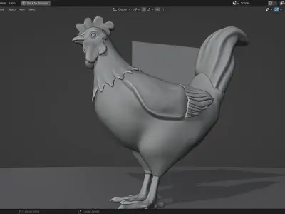 Rooster 3D Model Cartoon Style Print Ready 3D model Low-poly 3D model