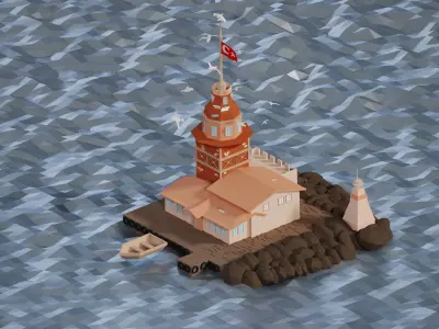 Maiden s Tower Low-poly 3D model