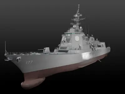 JMSDF Atago class guild missile destroyer 3D model