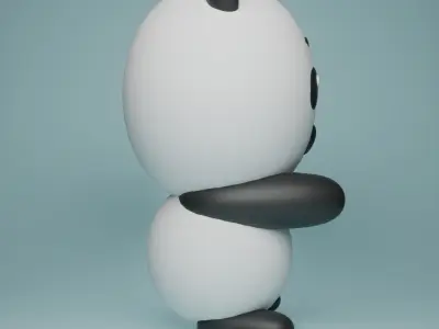 Cute Stylized Panda 3D Model Free low-poly 3D model