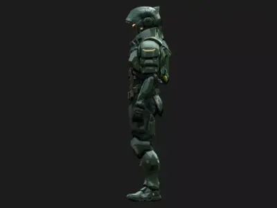 Sci-Fi Space Marine Low-poly 3D model