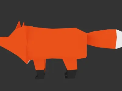 Low-Poly Fox Animation Rig Low-poly 3D model