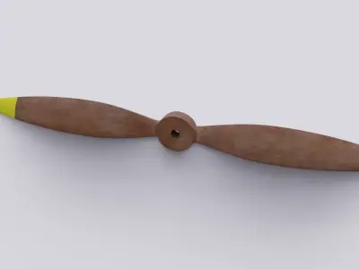 wooden fan Low-poly 3D model