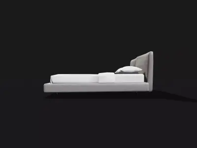 Modern bed Free low-poly 3D model purchase