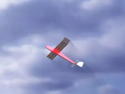 Glider model plane balsa wood Free 3D model