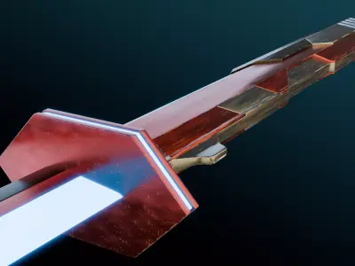Sci-Fi Katana Low-poly 3D model buy