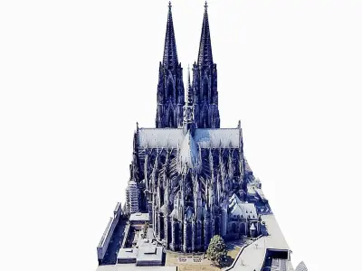 Cologne Cathedral - Kolner Dom Low-poly 3D model