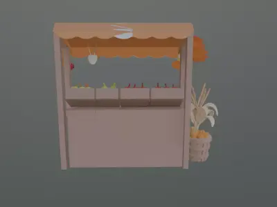 vegetable vendor Free 3D model
