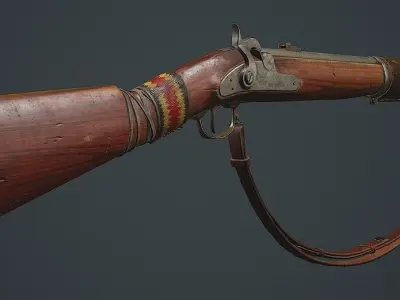 Musket 1863 Game ready Low-poly 3D model