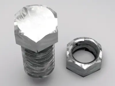 Bolt and nut 3D model