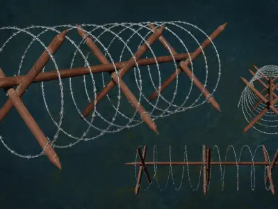 Military WireBarricade Pua Series Metal Fortress Obstacle- N1P 3D model