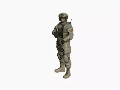 Military Soldier Character 3D Model Realistic Tactical Outfit 02 3D model