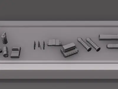 Low Poly Si-fi Guns Low-poly 3D model