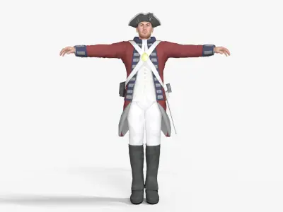 American Revolution soldier Low-poly 3D model