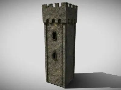 Medieval Castle Tower Low-poly 3D model