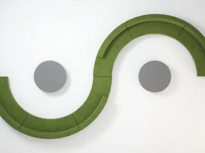 S-Shape Office Sofa - Kontour 3D model