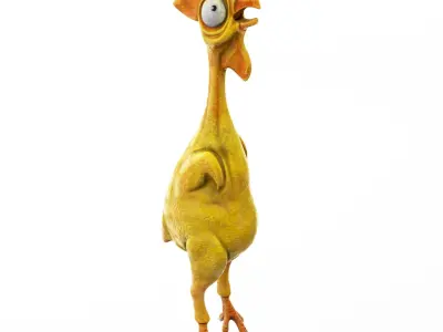 Chicken cartoon toy low poly Low-poly 3D model