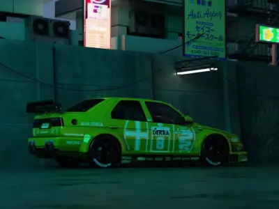 Free Cyberpunk Car Scene 3D Blender File Free 3D model