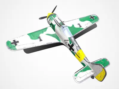Focke-Wulf Fw 190 German WW1 Fighter Plane Low-poly 3D model