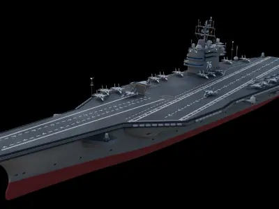 Aircraft Carrier Low-poly 3D model