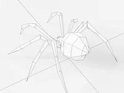 Creepy spider low poly 3d model  Low-poly 3D model