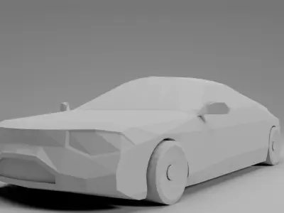Low Poly Coupe sports car Free low-poly 3D model