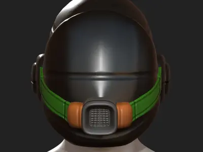 Gas mask helmet scifi fantasy armor hats military Low-poly 3D model