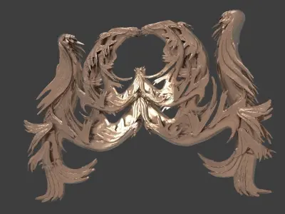 Ocean Dragon archway walls 3D model