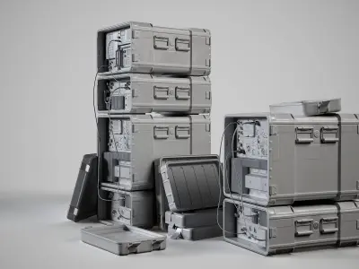 Military Radio Station JISCC Low-poly 3D model