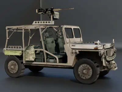 Growler ITV Military Vehicle  Low-poly 3D model