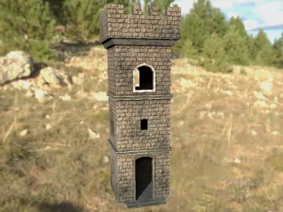 Medieval Watchtower Low-poly 3D model