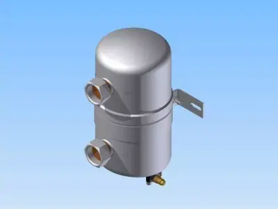 motocompresor stainless steel water heater 3D model