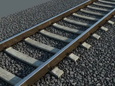 Tilable Railway Track 3D model