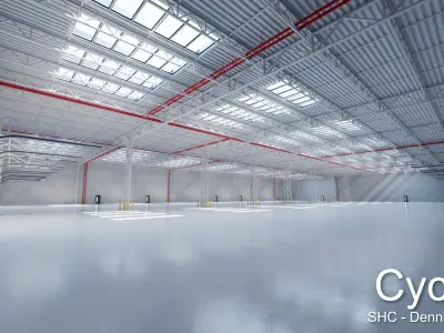Large modern warehouse for Blender Eevee and Cycles Low-poly 3D model