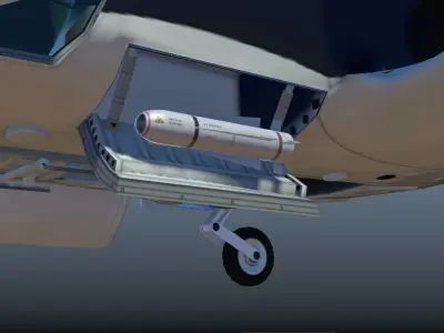 Airwolf Bell 222 Helicopter Low-poly 3D model