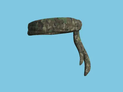 Forest Camouflage Bandana - Military Character Design Low-poly 3D model