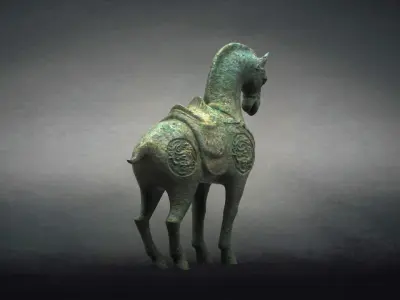 Carving Horse And Marble Stone Horse 3D model