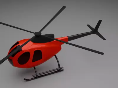 Low Poly Stylized Helicopter Game Ready Flying Vehicle FBX OBJ Low-poly 3D model