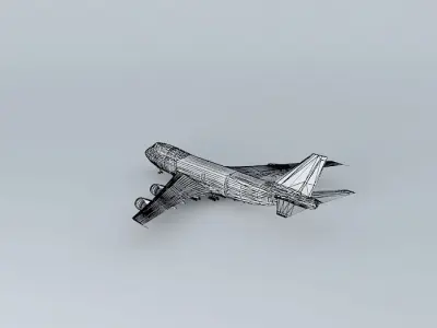 Template Boeing 747 200B PW Free 3D model