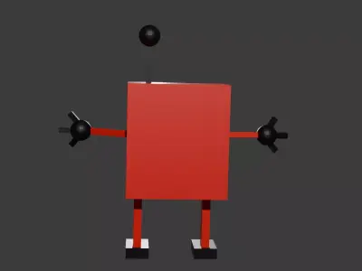 Retro Stylized Low Poly Robot   RPG PACK -4 Characters Low-poly 3D model