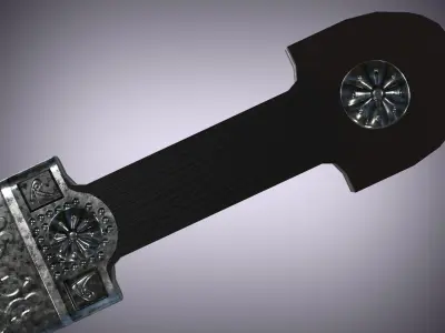 Default Caucasian dagger Qama or Cossack dagger Low-poly 3D model