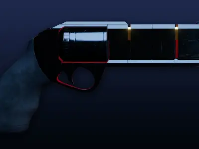Service Weapon Control Grip Animated High Poly Revolver 3D model