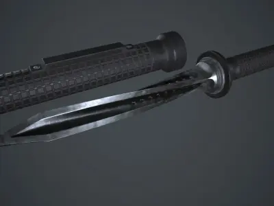 Stainless Steel Jagdkommando Knife PBR Game Ready Low-poly 3D model