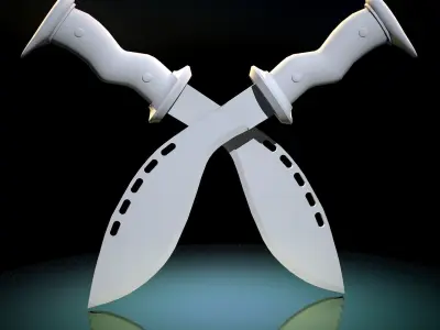 HIE Game Ready Kukri Low-poly 3D model