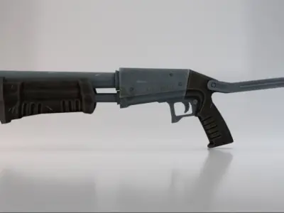 Pump Shotgun  Low-poly 3D model