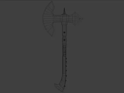 Raven Axe Low-poly 3D model