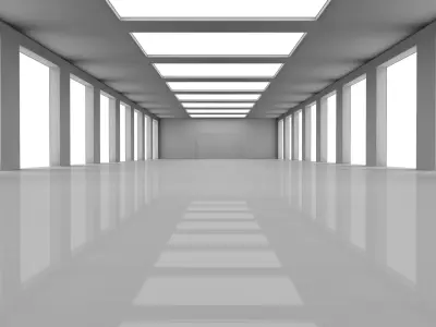 Empty Modern Warehouse 3D model