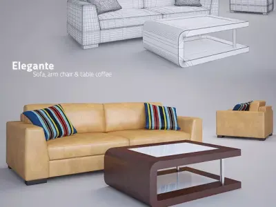 Rendering Wonders Sofa and Table Free 3D model