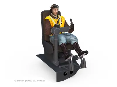 German bomber pilot ww2 3D model